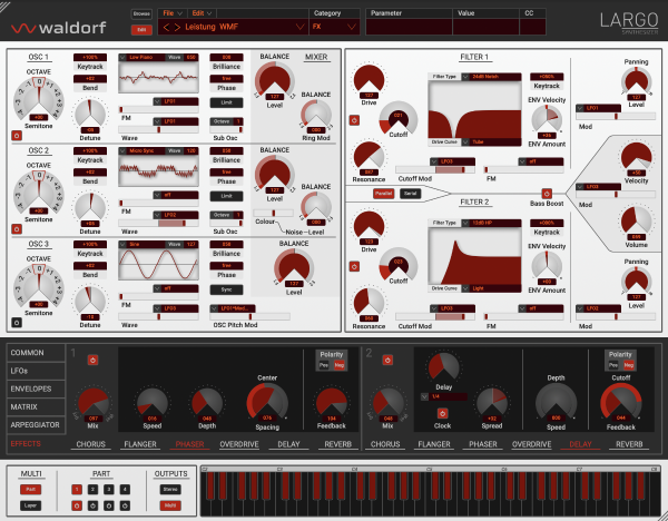 Waldorf Largo 2 Synthesizer Virtual Instrument (Upgrade, Download)