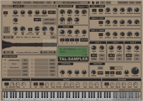 TAL Software Sampler Analog-Modeled Virtual Instrument Software (Download) - Image 4