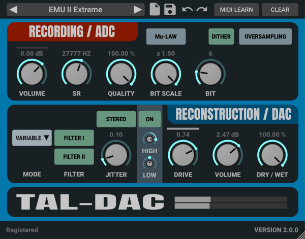 TAL Software DAC Bit-Crusher Software (Download) - Image 2