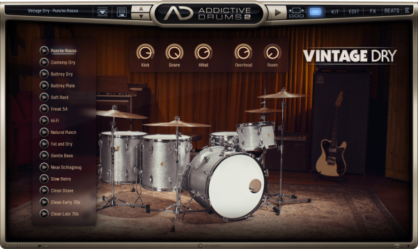 XLN Audio Addictive Drums 2: Vintage Dry Authentic 1970s Studio Drums (Download) - Image 3
