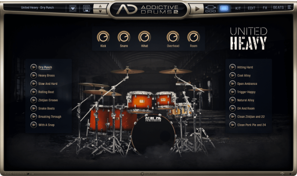 XLN Audio Addictive Drums 2: United Heavy Hard hitting drums for heavy music (Download) - Image 3