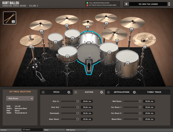 Room Sound Kurt Ballou Signature Series Drums Volume 2 Drum Kit Virtual Instrument for Kontakt Player (Download)