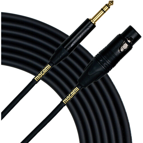 Mogami Gold TRS Stereo 1/4" Male to 3-Pin XLR Female Balanced Quad Patch Cable (15')