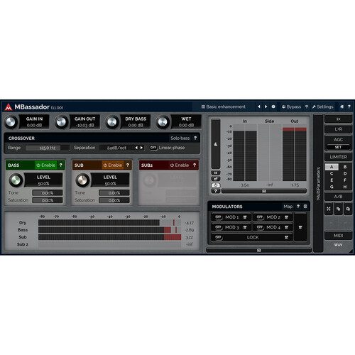 MeldaProduction MBassador - Bass Enhancer and Subharmonic Generator Plug-In (Download)