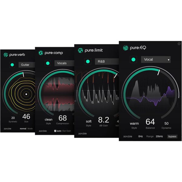 sonible pure:bundle AI-Powered EQ, Reverb, Compression, and Limiting Plug-Ins (Crossgrade, Download)