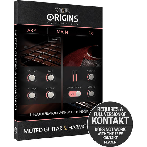 SONUSCORE Origins Volume 6: Muted Guitar and Harmonics Virtual Instrument Library (Download)